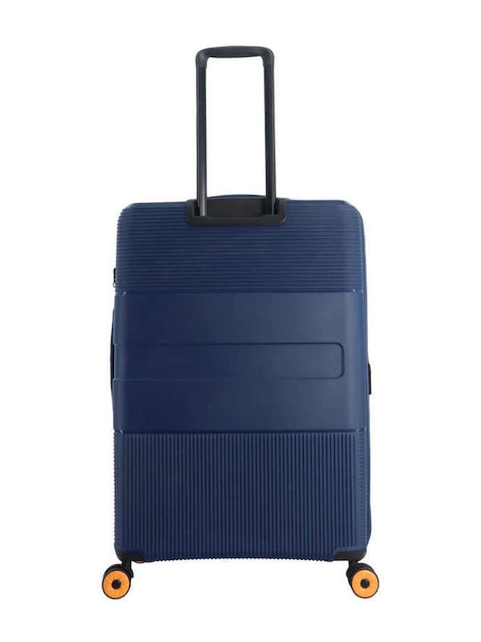 Discovery Großer Reisekoffer Hartschalen Blau mit 4 Räder Höhe 75cm