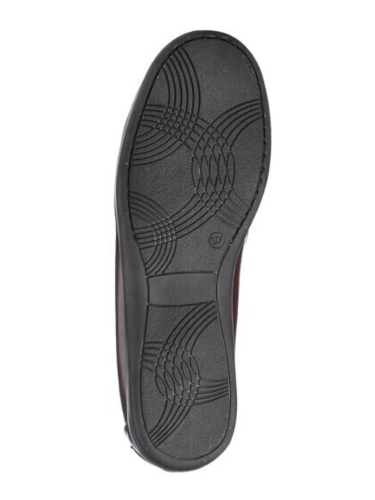 Δερμάτινα Γυναικεία Loafers σε Μπορντό Χρώμα