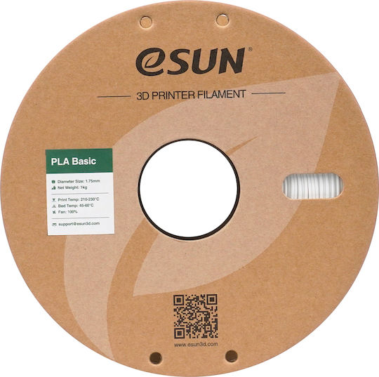 Esun PLA 3D Printer Filament 1.75mm Λευκό 1kg 1τμχ (Spool)