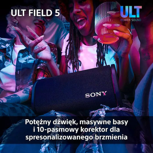 Sony ULT Field 5 Αδιάβροχο Ηχείο Bluetooth 27W με Διάρκεια Μπαταρίας έως 25 ώρες Μαύρο