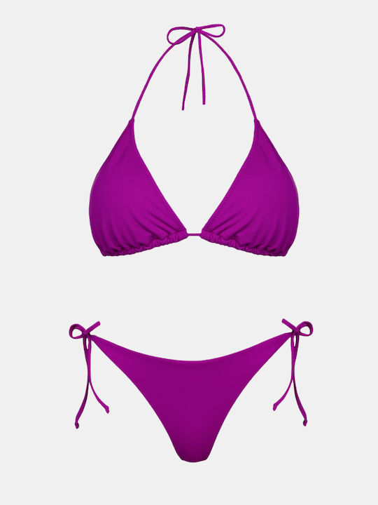 Lila Triangle-Bikini-Set