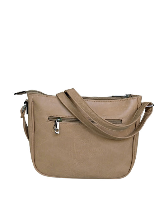 Leather Women's Bag Shoulder Beige