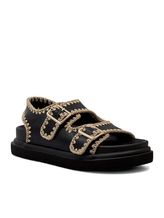 Women's Flat Sandals in Black Color