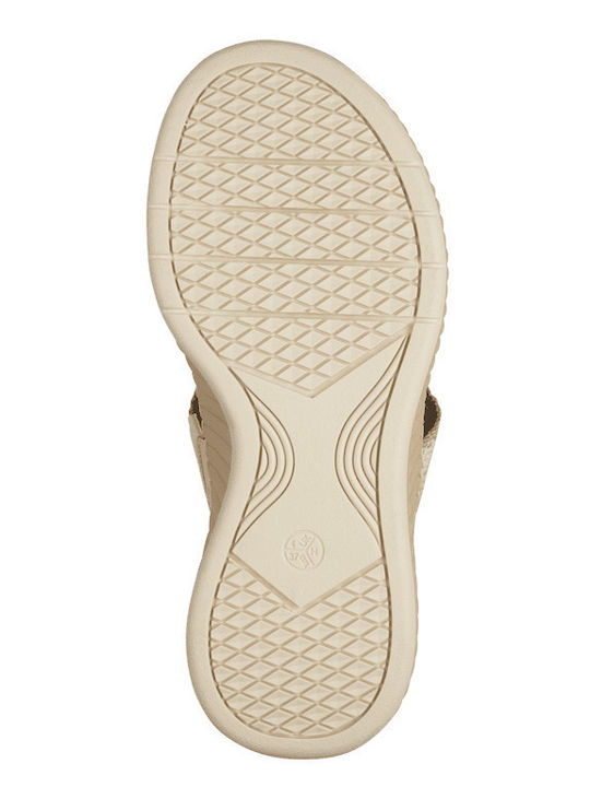 Flache Sandalen für Damen Flatforms in Beige Farbe