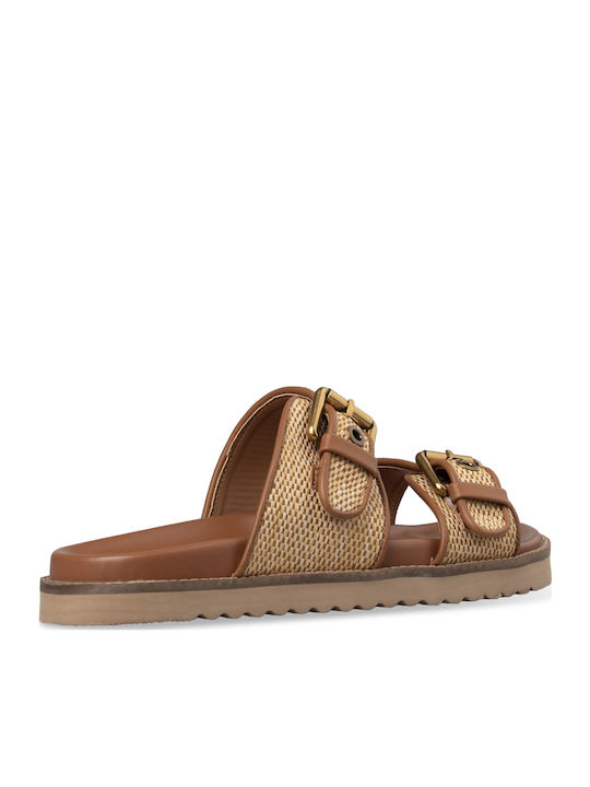 Women's Flat Sandals in Beige Color