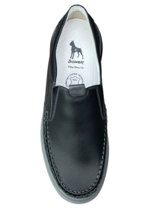 Leder Herren Freizeitschuhe Anatomisch Schwarz