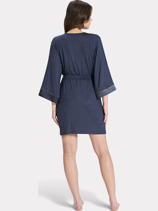 Pijadore Summer Women's Satin Robe Midnight Blue
