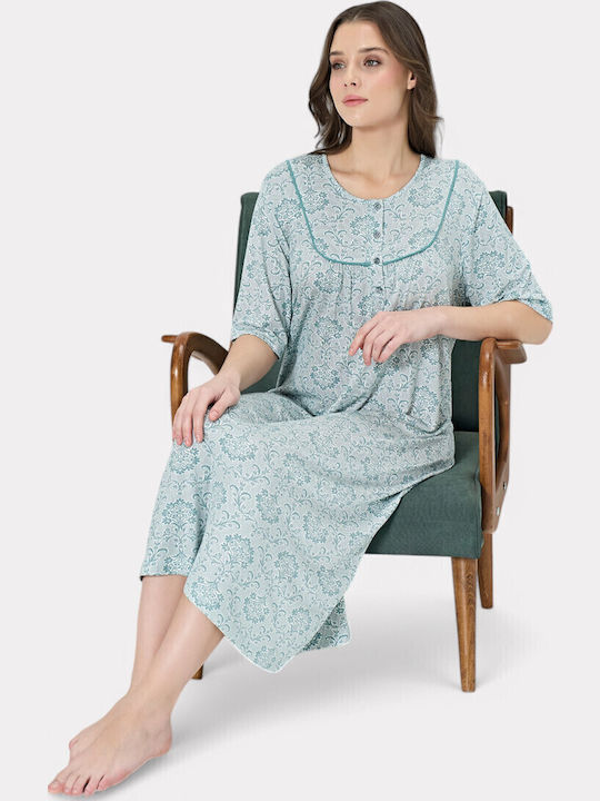 Pijadore Summer Women's Nightdress Pastel Green