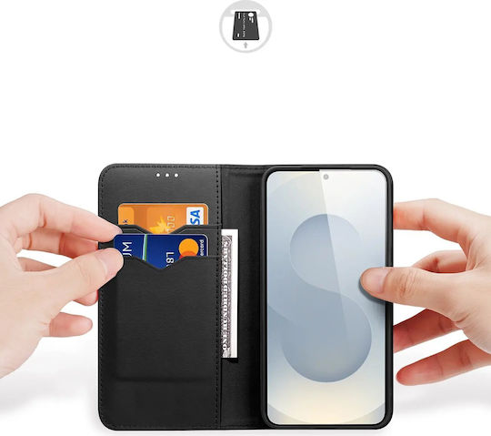 Dux Ducis Hivo Книга Кожа / Силикон Черен (Galaxy S25 Edge)