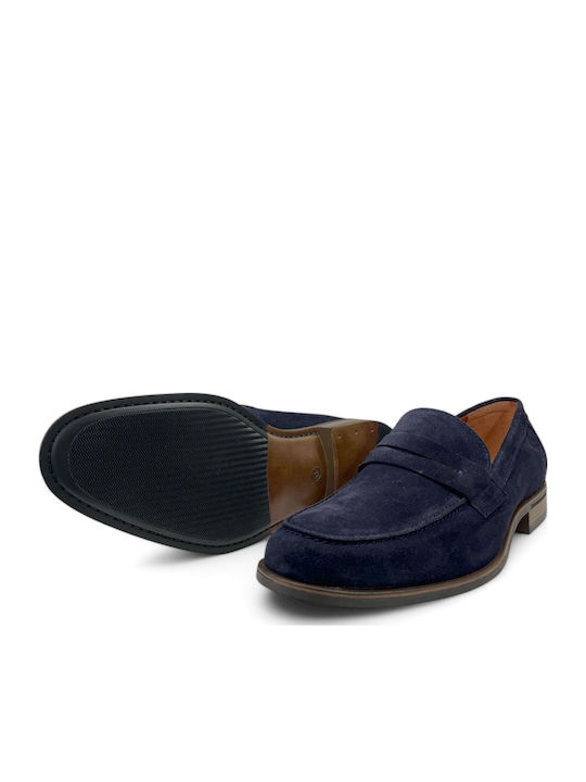 Δερμάτινα Ανδρικά Loafers σε Μπλε Χρώμα