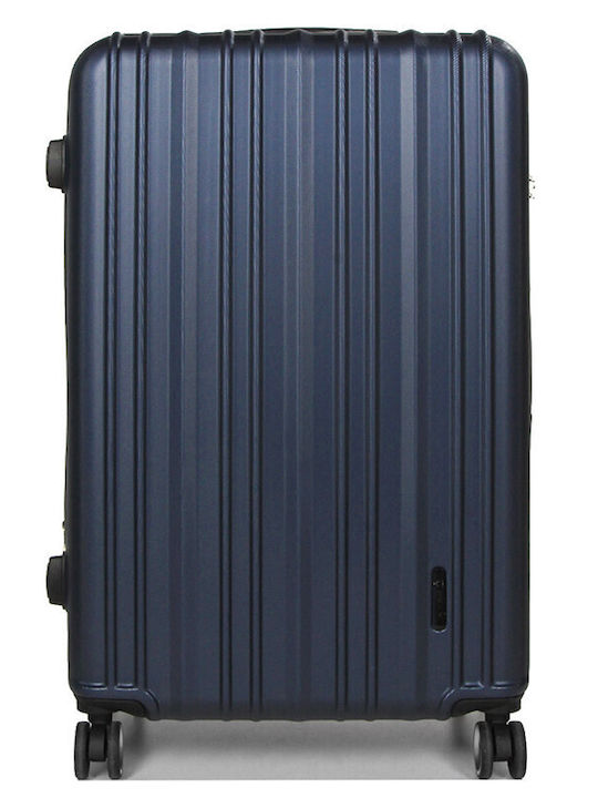 WORLDLINE Large Travel Suitcase Hard Blue with 4 Wheels Height 74cm