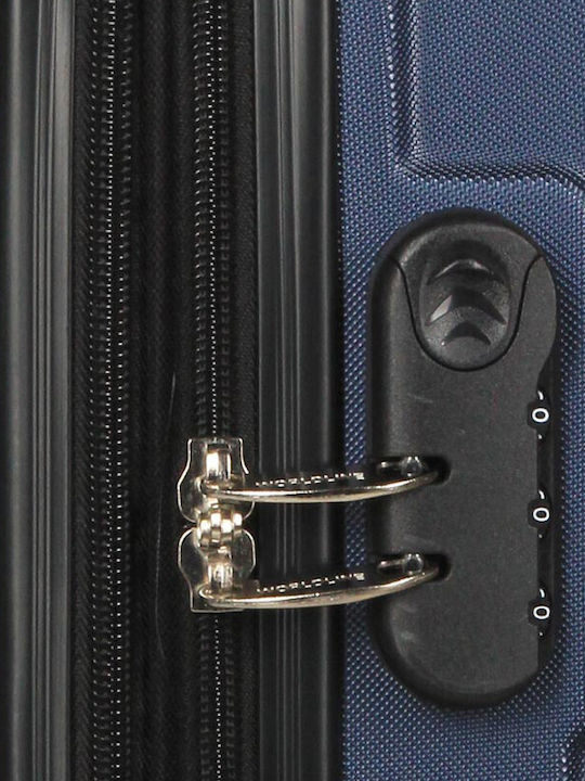 WORLDLINE Large Travel Suitcase Hard Blue with 4 Wheels Height 74cm