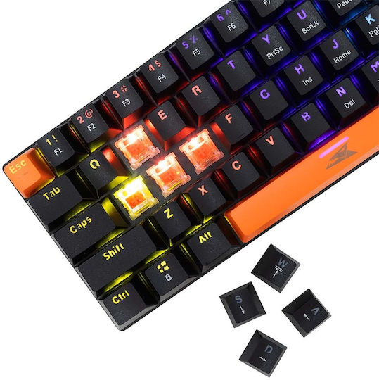 Baracuda Dolphin Gaming Μηχανικό Πληκτρολόγιο 60% με Custom Red διακόπτες και RGB φωτισμό (Αγγλικό US)