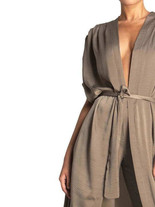 Long Women's Kimono Khaki
