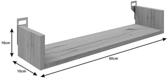 Raft Derva Gri 60x15x10 cm