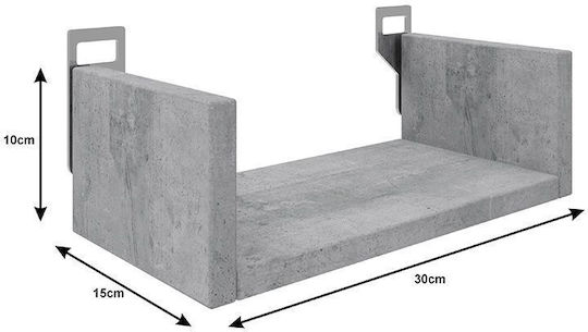 Wall Shelf Derva Grey 30x15x10cm