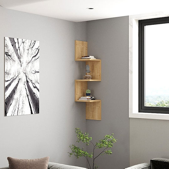 Eckiges Wandregal Insta Oak 25x25x105,5cm