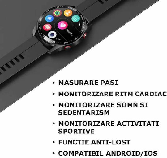 L13 Smartwatch με Παλμογράφο (Μαύρο)