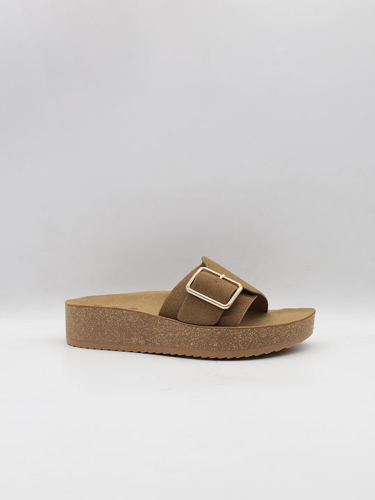 Women's Flat Sandals Anatomic in Beige Color
