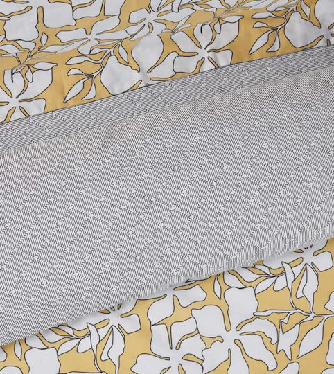 Das Home Casual 5432 Σετ Ημίδιπλο 3τμχ 120x200+35εκ. με Λάστιχο Ochre, White