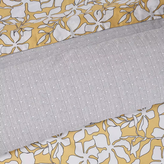 Das Home Сет Чаршафи с Ластик 170x200+35см. Casual 5432 Ochre, White 4бр