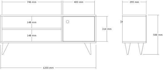 TV Stand Wison Sonoma L120xD29xH50cm