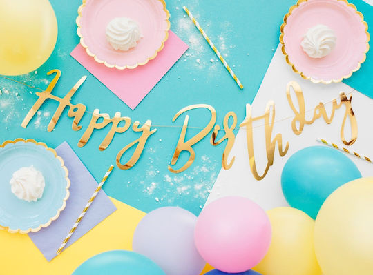 Banner for Party in Gold color 1pcs 16.5cm