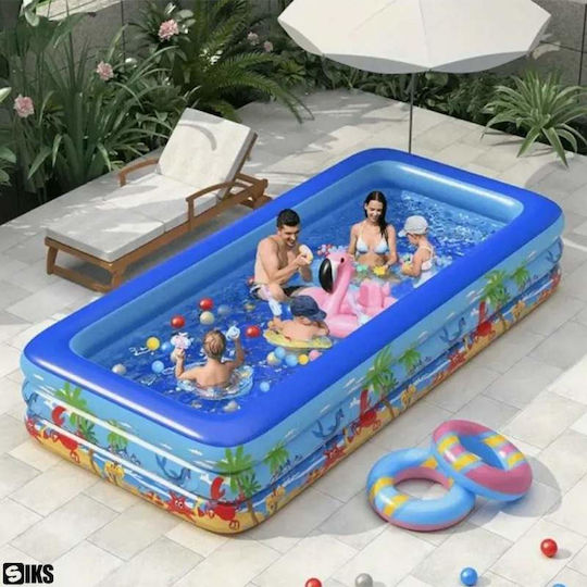 Kinder Pool PVC Aufblasbar 290x172x54cm Blau