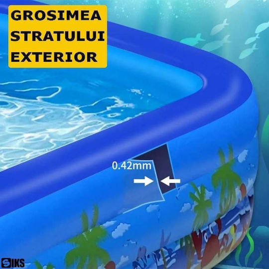 Dreptunghiulară Piscină PVC Gonflabilă 260x165x54buc Albastră