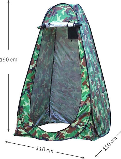Cort De Camping Pop Up De Toaletă Verde 110x110x190cm