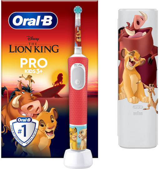 Oral-B Vitality Pro Παιδική Ηλεκτρική Οδοντόβουρτσα με Χρονόμετρο για 3+ Χρονών Lion King με Θήκη Ταξιδίου