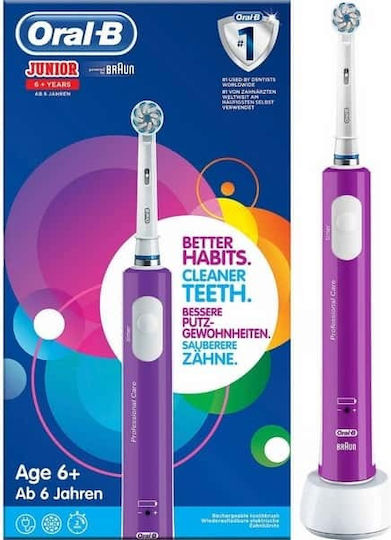Oral-B Junior Pro Children's Electric Toothbrush with Timer for 6+ Years with Travel Case