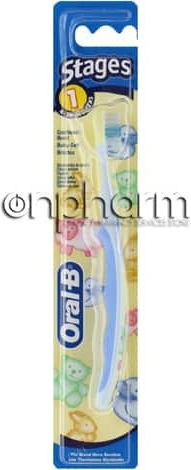 Oral-B Baby Extra Soft Baby Toothbrush For 0m+ Tiger Blue Yellow