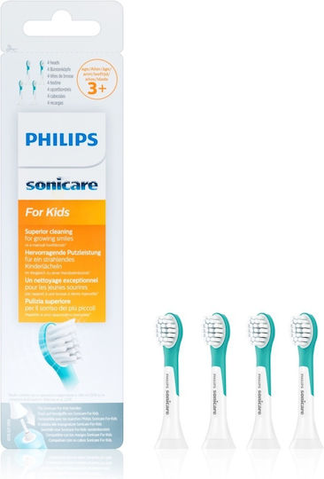 Philips Ανταλλακτικά Ηλεκτρικής Οδοντόβουρτσας 4τμχ για 3+ Χρονών Turquoise
