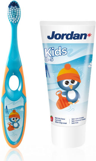 Jordan Step 2 Детска Четка За Зъби За 3+ Години Penguine Светлосин