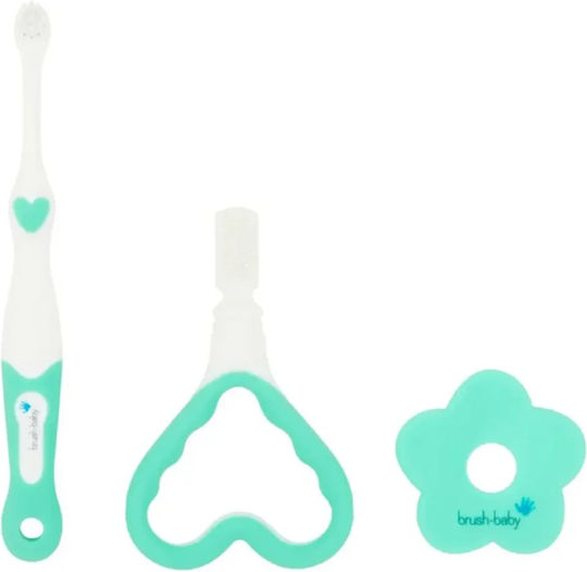 Brush Baby First Brush Teether Βρεφική Οδοντόβουρτσα για 0m+ Mint
