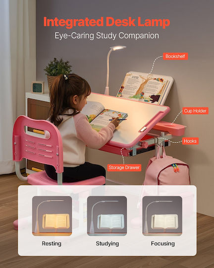 Kids Desk Pink Vevor