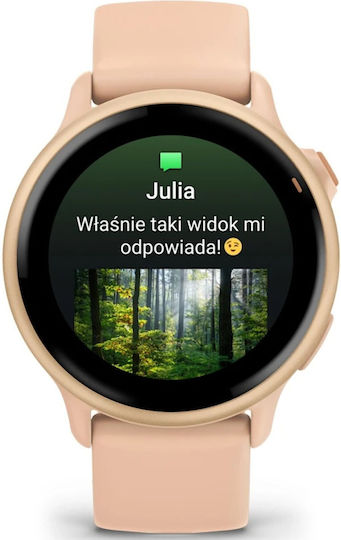 Garmin Vivoactive 6 Aluminium 42mm Αδιάβροχο Smartwatch με Παλμογράφο (Pink Dawn)