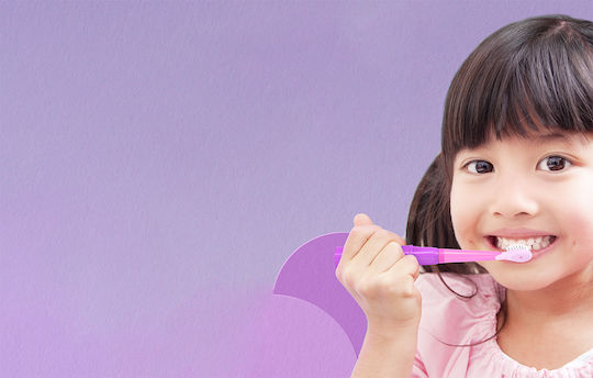 FairyWill Children's Electric Toothbrush with Chronograph for 3+ Years Purple with Replacement Heads
