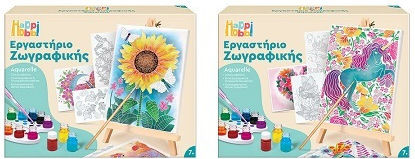 HappiHobbi Боядисване Работилница Акварел Еднорози Еднорози за Деца 7+ Години