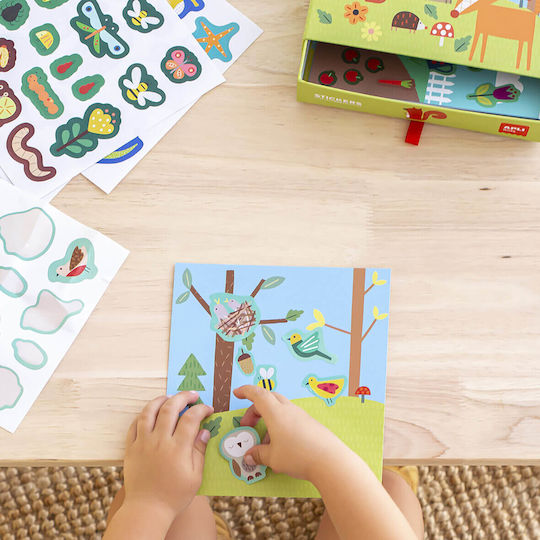 Cutie de Jocuri cu Stickere Creations Apli - Pădure