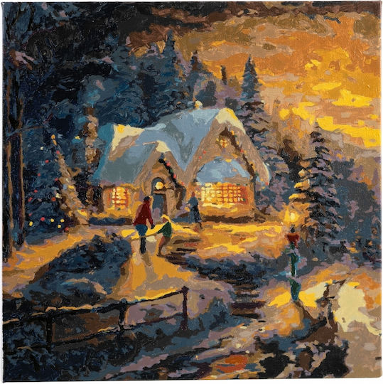 Комплект за боядисване по номера Craft Buddy Kids Arts & Crafts Country Christmas Homecoming 30x30см - Cbpbn-tk3030-65