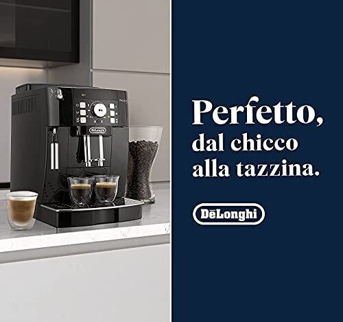 De'Longhi Magnifica S Αυτόματη Μηχανή Espresso 1450W Πίεσης 15bar για Cappuccino με Μύλο Άλεσης Μαύρη ECAM21.110.B