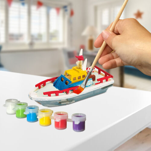 Robotime Дървена Конструктивна Игра Lifeboat Painted за Деца 5+ години+ Години