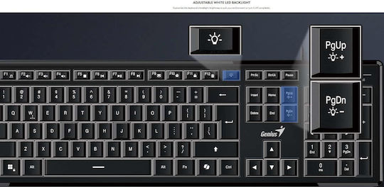 Genius SlimStar 820 Πληκτρολόγιο Αγγλικό UK Λευκό