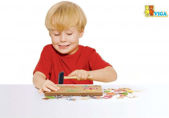 Viga Toys Wooden Construction Toy Hammer Mosaic Set for Children 3+ years+ Years