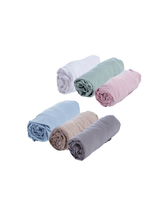 Nef-Nef Homeware Jersey Бебешки Чаршаф За Количка Фланела с Ластик Мента Зелен 70x140бр