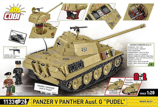 Cobi Bausteine Panzer V Panther G Pudel 1133Stück