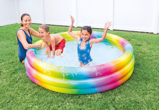 Intex Rainbow Ombre Children's Round Swimming Pool 581lt Inflatable 168x41cm