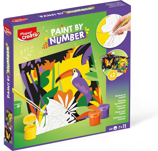 Set creativ Maped Pictură după numere Tucan & Fluture 20x20cm 907085